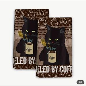 Black Cat Coffee Kitchen Towels